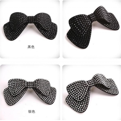 High quality different color bright drill bowknot hair pin for women